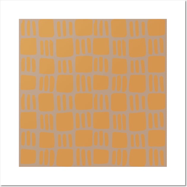 Abstract squares - ochre and beige Wall Art by wackapacka